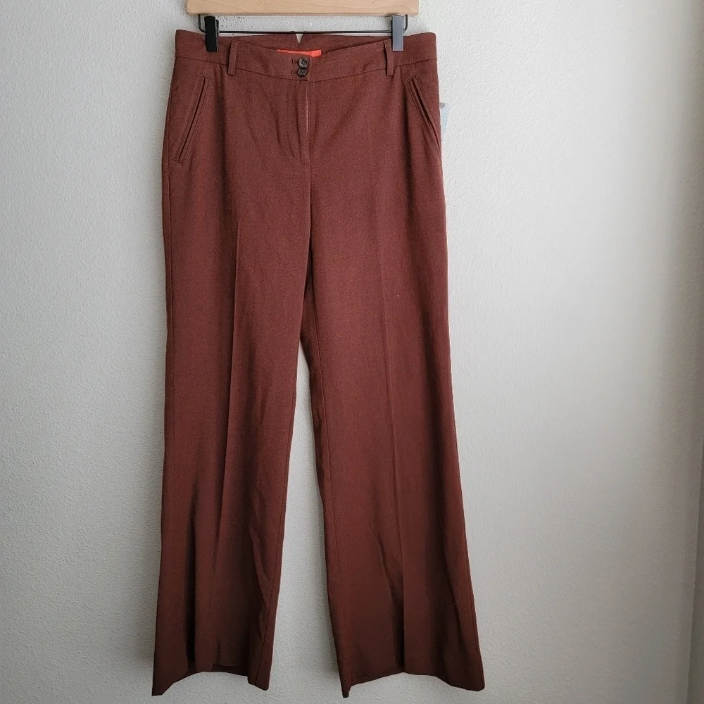 Cartonnier Monica Flannel Trousers in Bordeaux size 6P NWT
